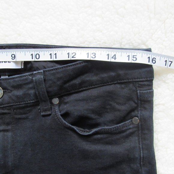 Paige Skyline Skinny Raw Hem Cropped Black 30 - Picture 6 of 8